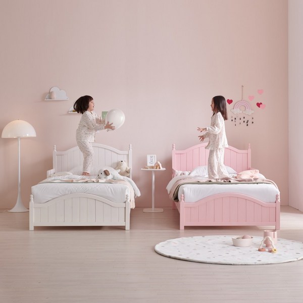 상일리베가구 샐리 공주 원목 침대 S(본넬유로탑매트리스), 캔디핑크