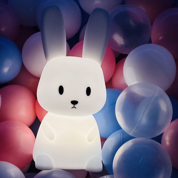  메리토 나스카피 충전식 무선 애니멀4종 실리콘무드등 아이 수면등 아기 수유등 LED 인테리어 조명 동물 무드등 캐릭터 조명, 1) 아기토끼 