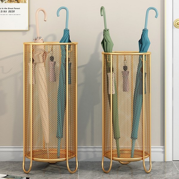 우산꽂이 철제 우산보관함 대용량 업소용우산꽂이 메탈 우산꽂이 가정/업소용, 작은 검은 색 [19*49.3cm 높이], 1개