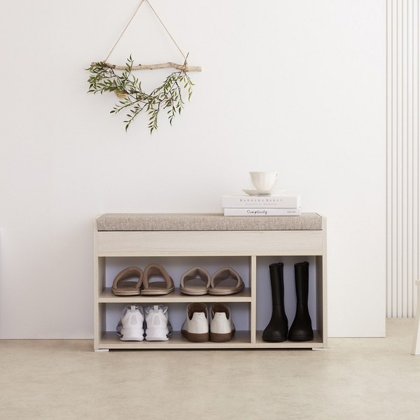 제이디퍼니처 네오 벤치형 현관 신발 정리대, 내추럴