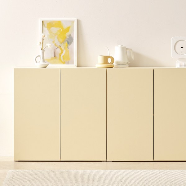 룸앤디 모노 2단800 E0등급 LPM 높은 다용도 슬림 선반 수납장, 버터