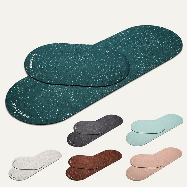 오셀픽 2종세트 오브제 빨아쓰는 규조토 발매트, 1세트, 옥스포드 그린