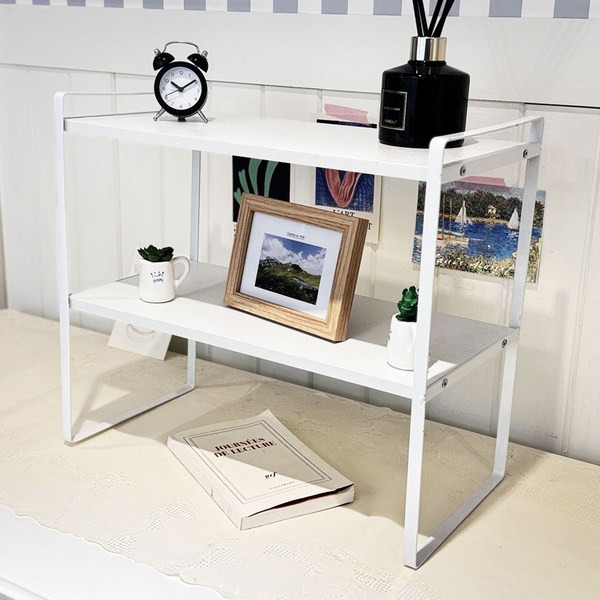  레디박스 다용도 책상정리 미니 수납 선반 2단, 화이트, 1개 