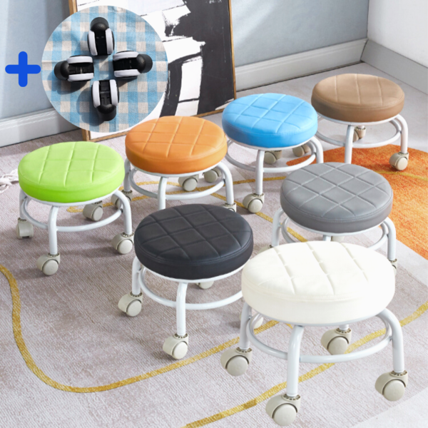 우아담 앉은뱅이 바퀴의자 바퀴달린 낮은 무빙의자 현관 신발벤치, 블랙, 1개