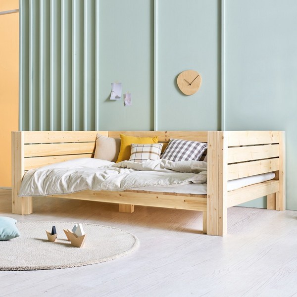 튼튼 안전가드 원목평상침대 데이베드, 무도색