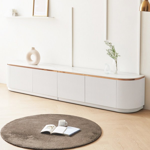  데코라인 노팅힐 템바보드 세라믹 티비다이 거실장, 화이트 