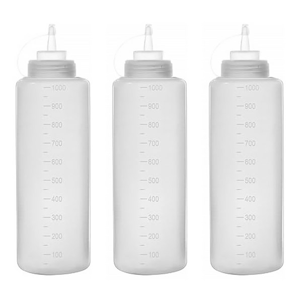 제로리빙 잘라쓰는 말랑 뾰족캡 오일 소분 공병, 1000ml, 3개