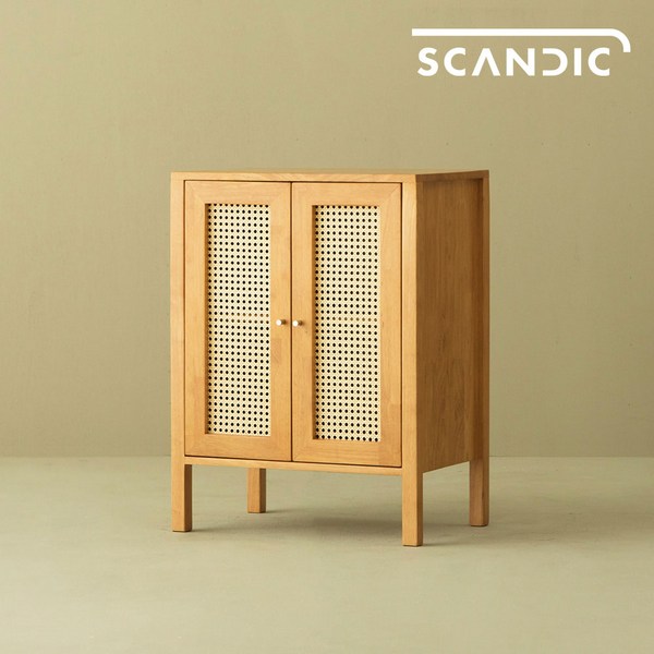 스칸딕퍼니처 루아이 원목라탄 높은 600 협탁, 딥내츄럴