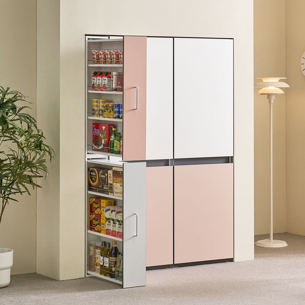 로니 주방 틈새 수납장 냉장고옆 선반 슬라이딩 펜트리 부엌 그릇장, 가로 160, 폭 615 / 높이 624, 버터