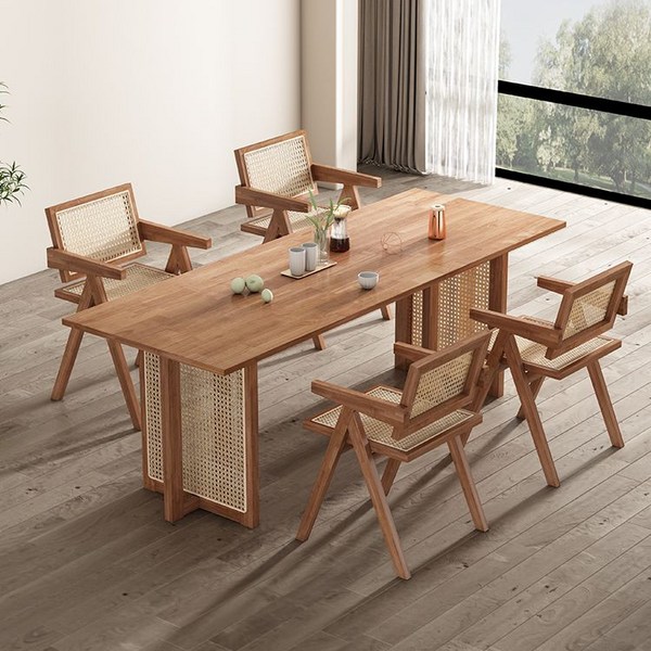  세덱 식탁 테이블 호두나무 북유럽 세라믹 대리석, 1.2/1.3미터 테이블 1개와 의자 4개 