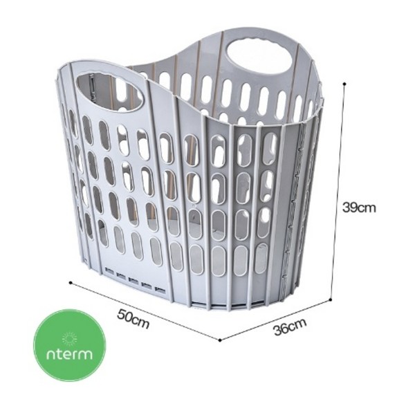 앤텀 정품 접이식 빨래바구니 대용량, 그레이