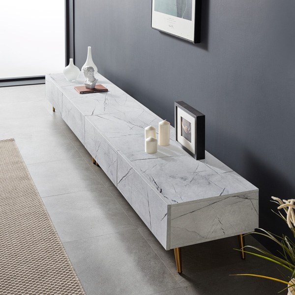  [더젠] 렉시아대리석 2400고급거실장세트(LPM), 색상:대리석 