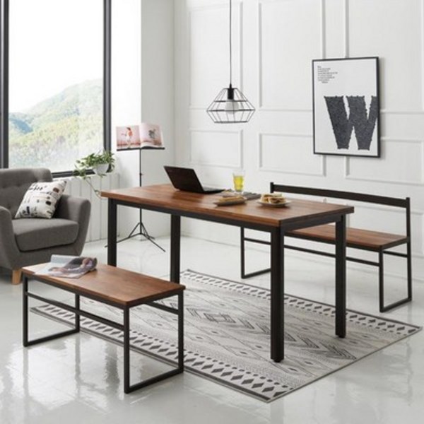 기타 멀바우원목 해피 1500 식탁세트[무료배송], 브라운