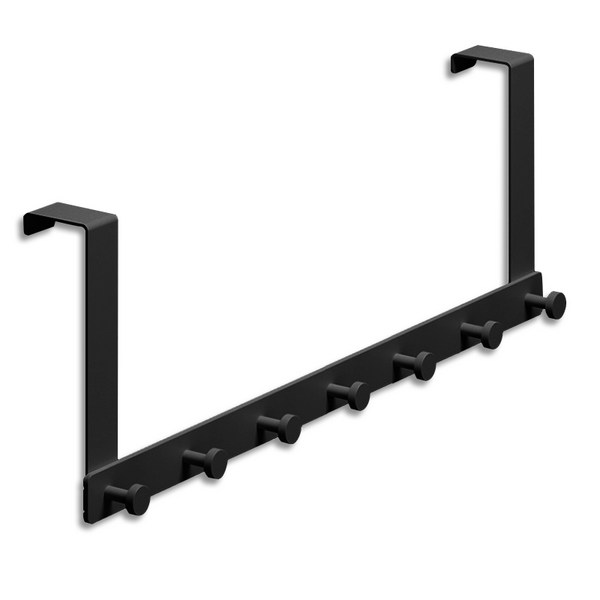 마벨인홈 무타공 철제 문걸이 도어 행거후크, 7구, 블랙, 1개