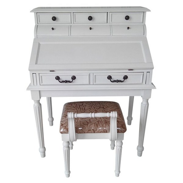 뷰로데스크 빈티지 엔틱 화장대 장 복고풍 원목 책상 수납 서랍, 택배