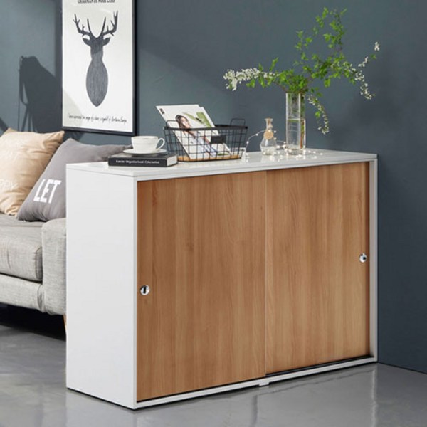 유니우드 파모스 미닫이 양면 파티션 1000 수납장, 메이플