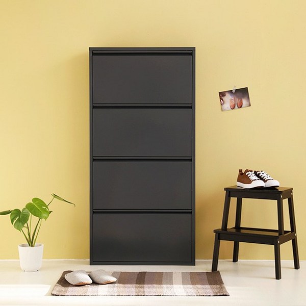 마켓비 BALJAN 신발캐비넷 4단 6551350, 다크그레이