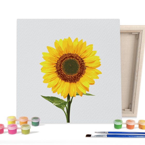 아이러브페인팅 DIY캔버스형 그림그리기 25x25cm 베이비 해바라기