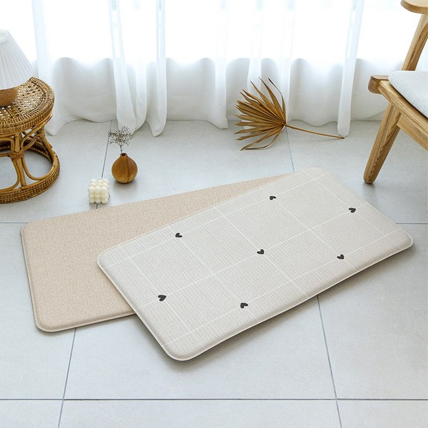 파크론 양면 주방매트, 러브체크