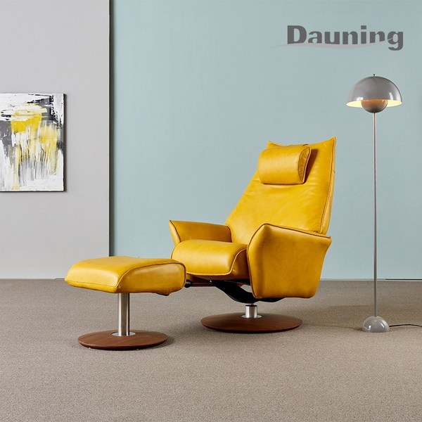 [다우닝] 알파2 203 내추럴 소가죽 1인 리클라이너, 옐로우