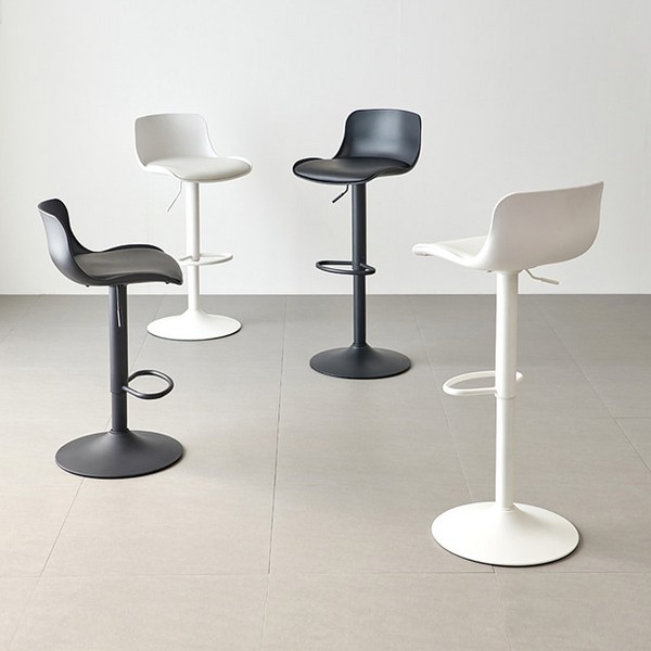  원톤바텐 아일랜드식탁의자 바의자 높이조절 회전 바텐의자, 화이트, 1P 