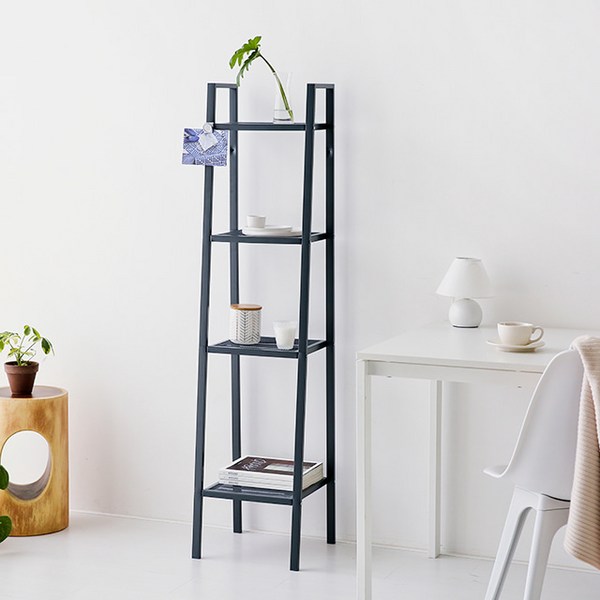 [[마켓비] LEITER 선반 350 좁은 4단, 그레이, 1개