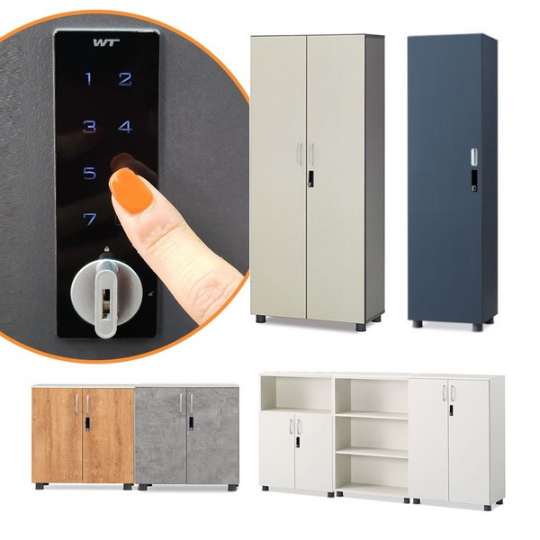 전자키 도어락 5단 책장 사무실 서류보관 캐비닛 14컬러, 5단 오픈장, 화이트