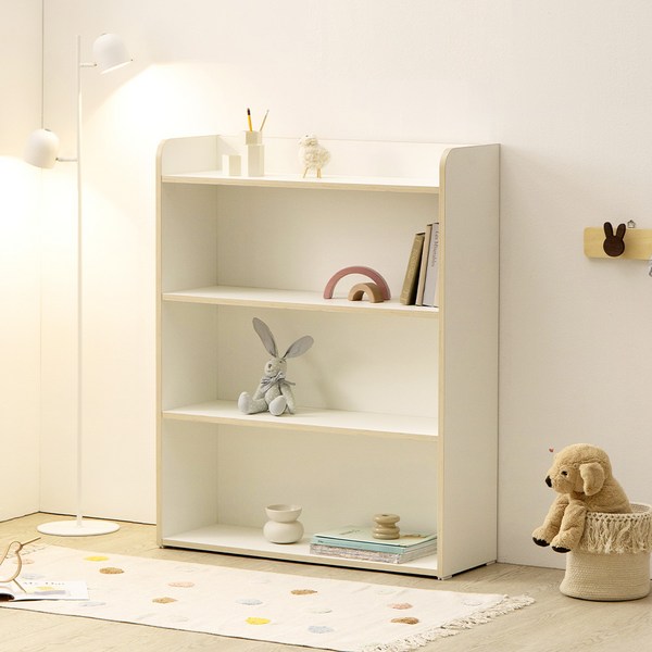 [NEW런칭쿠폰+방문설치] 플레이너스 친환경 E0 모모키즈 오픈형 낮은 2단 3단 교구장 아이방 아기 유아 수납장 선반장 책장, 오픈형 3단(FD01024)