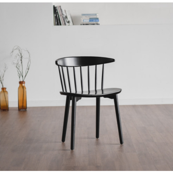 큰바다가구점 104 비치원목 체어, 블랙, 1개