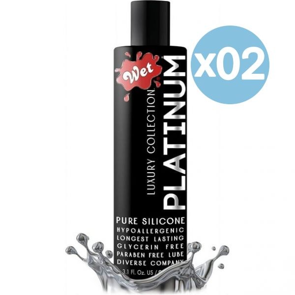  Wet 웨트 플래티넘 퓨어 실리콘-베이스트 퍼스널 루브리컨트 124ml 2팩 Platinum Pure Silicon-Based Personal Lubricant Long-Las, 2, 1개 