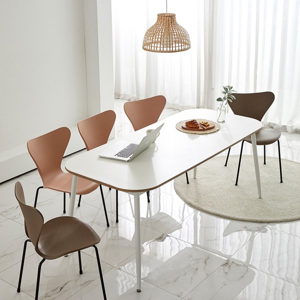  상도가구 더메종 화이트 6인용 식탁세트 (1800식탁 1개+앨리체어 6개) 