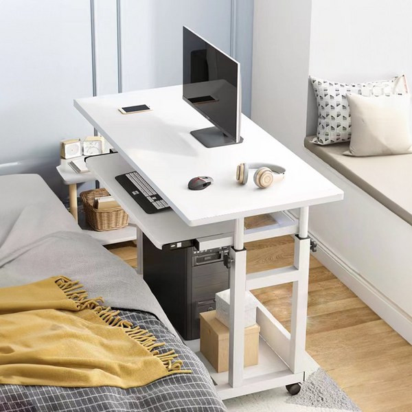에마블유 프리미엄 서랍형 이동식 컴퓨터 책상, 화이트