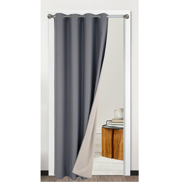  피티 중문방풍커튼 겨울 우풍 단열 방한 바람막이 현관누빔커튼, 웜베이지 