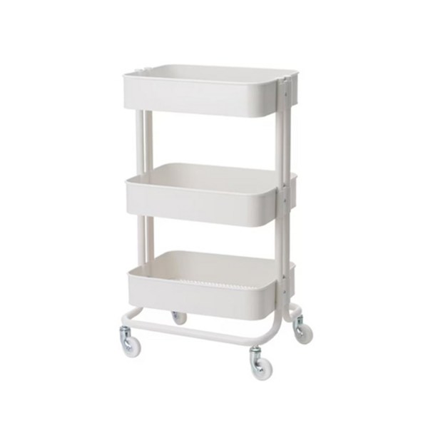 이케아 트롤리 카트 로스코그 로스훌트 3단 트레이 호르나반 이동식 선반, 로스코그 화이트 35x45x78 cm