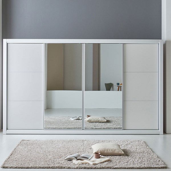  보넬가구 메종 거울형 슬라이딩옷장 옷장 슬라이딩장롱 장롱 미닫이옷장 슬라이드옷장 슬라이드장롱, 10.LPM 백색 이선 은경 