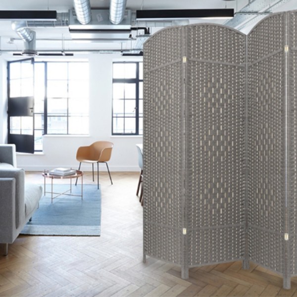 에코팩토리 인테리어 파티션 핸드메이드 라탄 칸막이 공간분리 가벽, [B-대형] 라탄올:그레이 높이150x넓이200cm