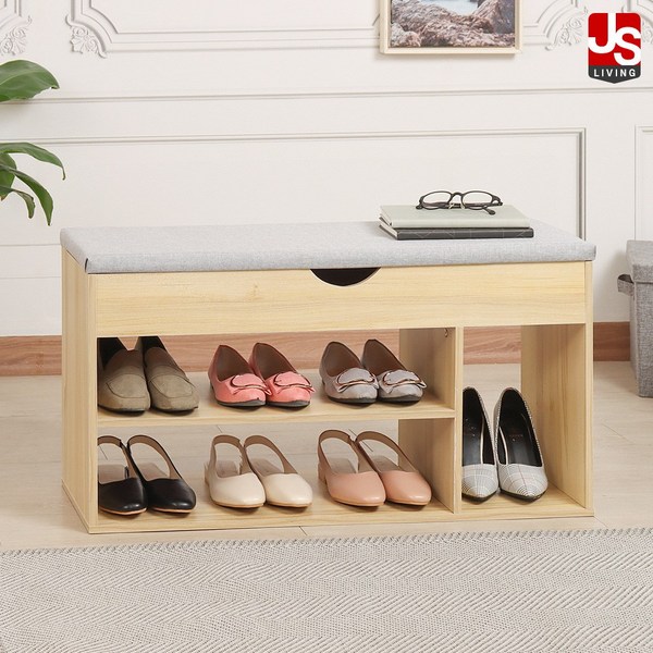 JS리빙 현관 벤치 신발장 신발정리대 실용적인 디자인의 벤치형 신발보관함 MD:VJ-FO958# / (80*28*43CM)
