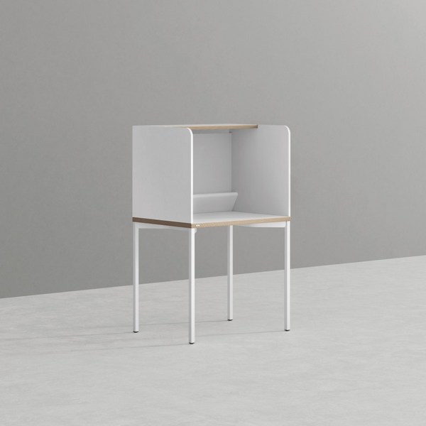 데스커 800x600 독서실 책상 (기본형) DSDAB0806, 화이트+화이트