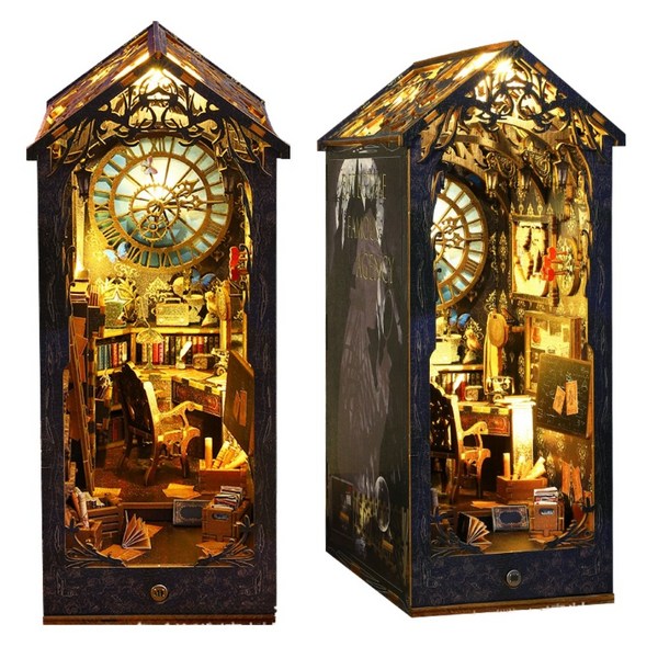  DIY 북눅 북엔드 미니어처 하우스 집만들기 크리스마스 책꽂이, 혼합색상 