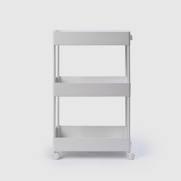 [JAJU/자주] 깔끔하고 튼튼한 3단 트롤리_화이트, 화이트, 1개