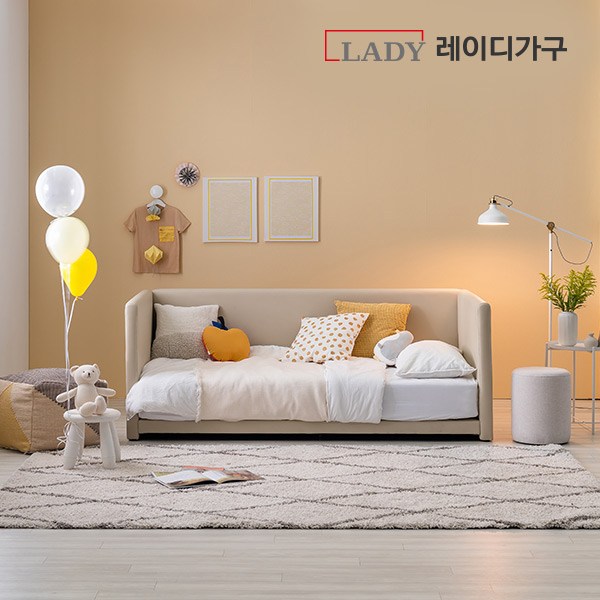  레이디가구 코쿤 저상형 범퍼가드 데이베드 프레임 SS, 웜그레이, 06. LED수납형 데이베드 프레임(매트제외) 