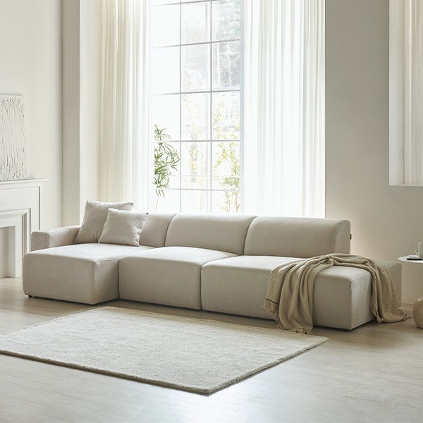 [즉시할인+할인쿠폰][스칸디아]매그 3.5인&4.5인 와이드 아쿠아텍스 카우치형 모듈 소파(쿠션증정), 아이보리, 02. 4.5인 와이드 소파