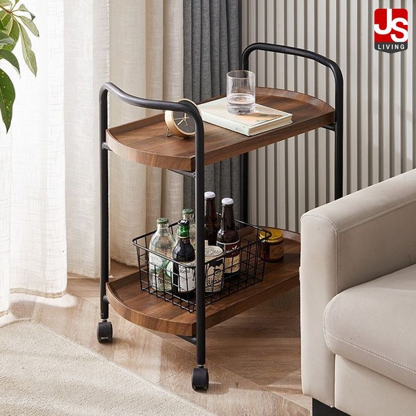 JS리빙 이동식 트레이 수납 핸드 카트 트롤리 웨건 선반 정리 서랍장 정리대 주방 정리함 수납장 가구 원목 틈새 보조 조리대 바퀴 부엌 [모델명: heQ031_43je031ekZ], 어반 주방 트롤리