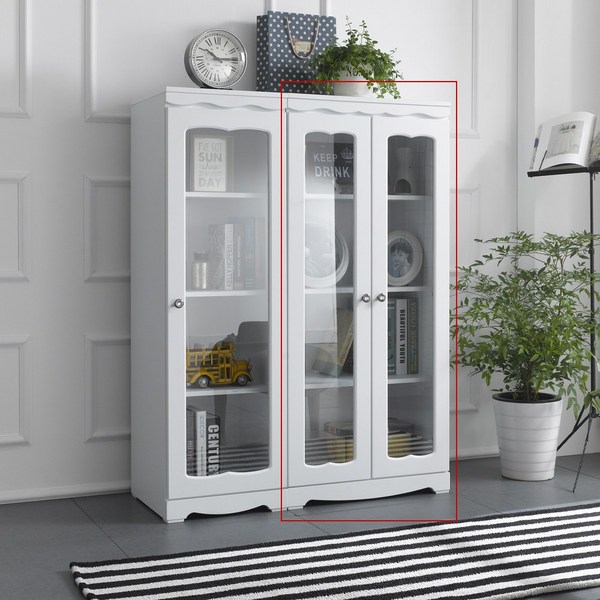 헤이즈 장식장 틈새장 낮은1330 높은1800 진열장 (택1) 3colors화이트/아카시아화이트/아카시아, 장식장 1800, 화이트