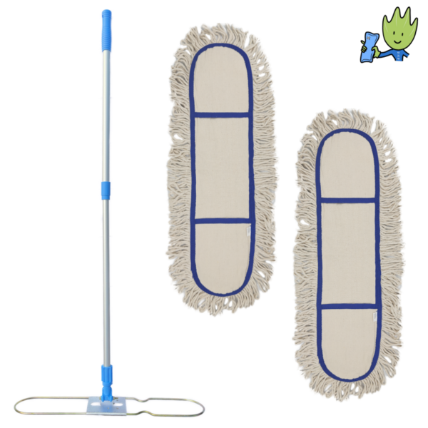 미라클디포 백색 리스킹 물걸레 60cm 90cm 105cm 2p + 고급 2단 판자루, 1세트