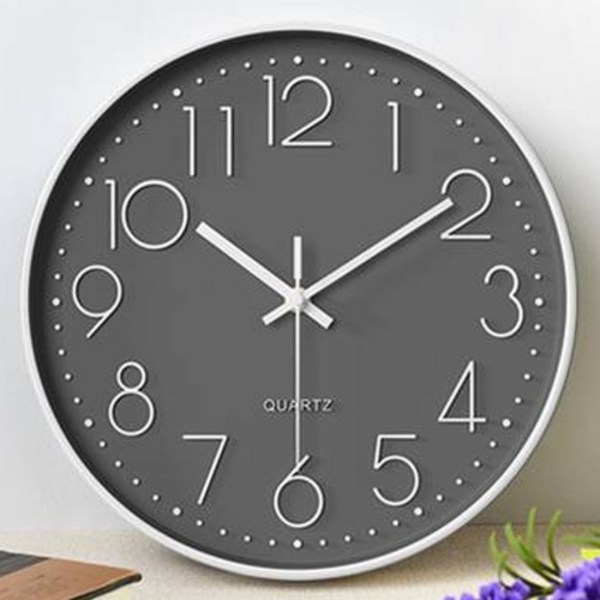 루아즈 인테리어 무소음 원형 베이직 30cm 벽시계, 화이트핑크