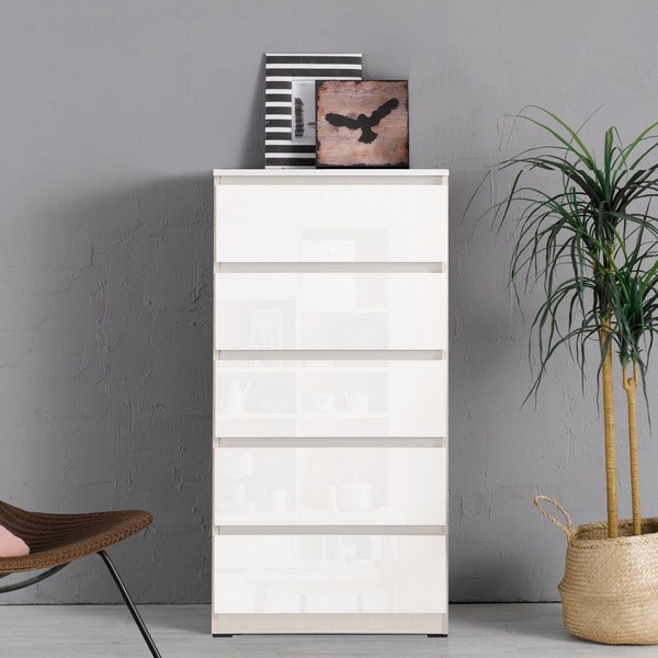 대도갤러리 해피트리 600 5단 서랍장, 02)LPM유광_화이트