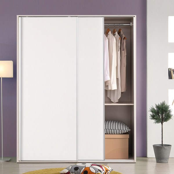  대도갤러리 키높이 무광 클래시 6자 슬라이딩 옷장, 01) 화이트 