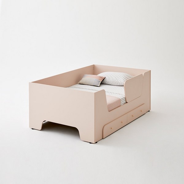  한샘 보나 슈퍼싱글침대 SS 데이베드 서랍형 + 안전가드, I:파우더핑크_다크그레이(I) 