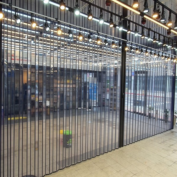 굿모닝블라인드 자바라 홀딩도어 접이식칸막이 주름문 이중겹 블랙에디션